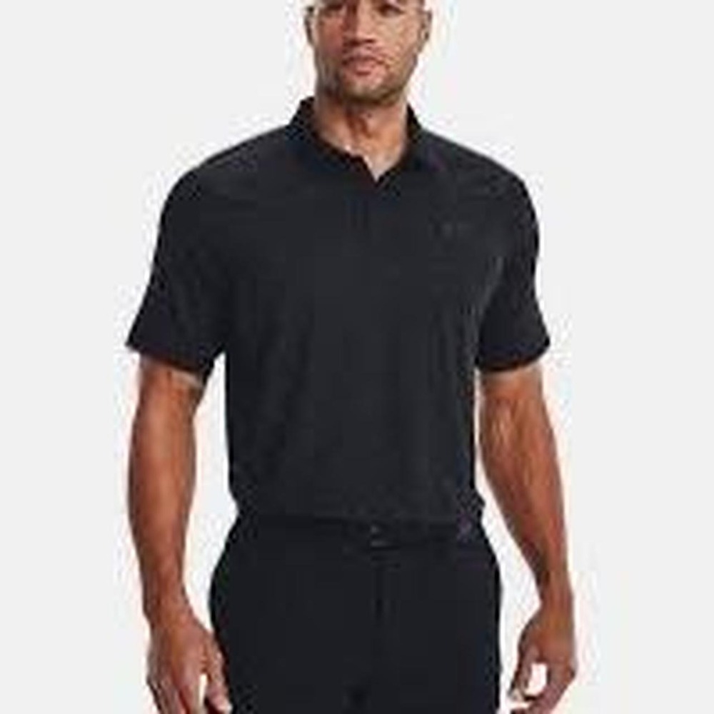 UA Iso-Chill Heather black polo golf shirt, L